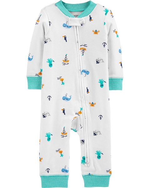 Osito-Pijama con cierre "Animales marinos"