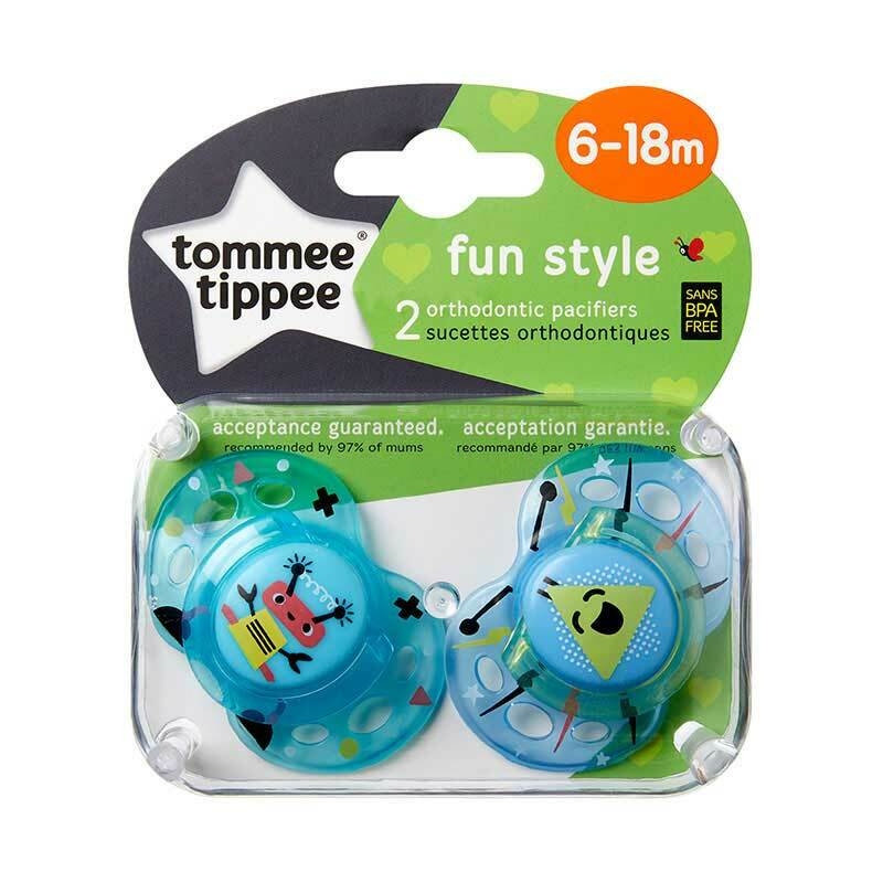 Chupete Tommee Tippee Fun Style 6-18 M Pack x 2 CELESTE
