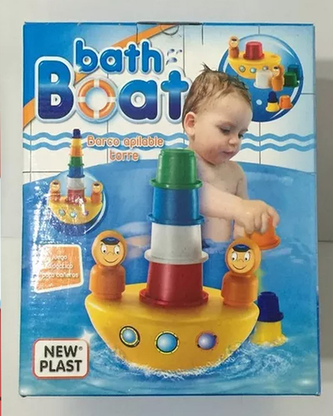 Juego Para Baño Didáctico Barco Torre Apilable New Plast