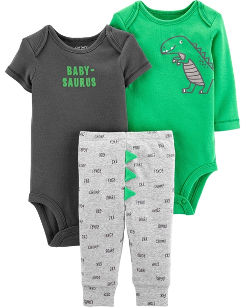 Set 3 Piezas Bodys y Pantalón "Dinosaurios"