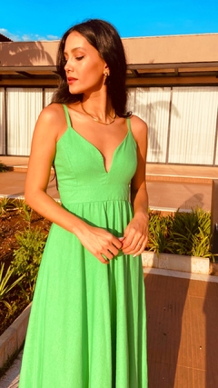 Vestido Veneza Linho Verde