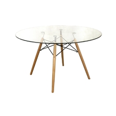 Mesa Eames Vidrio 100cm Ø