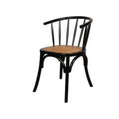 Silla Bistro Rattan Negra