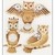 3 Stickers Tridimensionales Buhos Dorados Owls Jolees