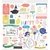 Plancha de Stickers de carton Hooray Pewter Crate Paper