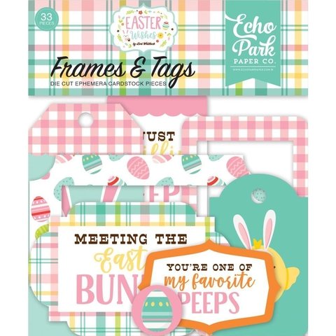 Conjunto de etiquetas de carton impreso Easter Wishes Frames & Tags Carta Bella