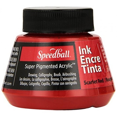 Tinta Scarlet Red super pigmentada Acrylic ink 59,2ml Speedball
