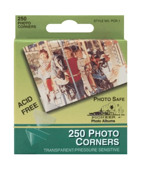 Esquineros plasticos transparentes para adherir fotos 250u Pioneer
