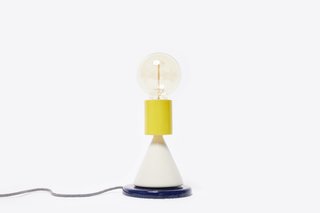 Lámpara de mesa Tótem - 3 módulos: - Azul cobalto, natural y amarillo
