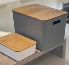 CAJA MODERNA TAPA MADERA 35 X 26 X 16 CM - comprar online