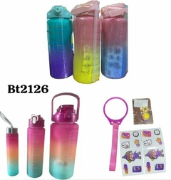 SET X 3 BOTELLAS DEGRADE MOTIVACIONALES CON STICKER