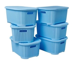 CAJAS ORGANIZADORAS SIMIL RATTAN SIN TAPA 36 X 25 X 17 CM