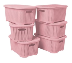 CAJAS ORGANIZADORAS SIMIL RATTAN SIN TAPA 36 X 25 X 17 CM en internet