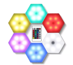 SET X 3 LUCES HEXAGONAL INALAMBRICAS CON CONTROL - comprar online