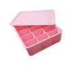 CAJA ORGANIZADORA SIMIL RATTAN CON TAPA CON 15 DIVISIONES (31X24X8CM)