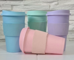 Imagen de VASO TÉRMICO CON FAJA Y TAPA FULL PASTEL