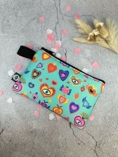 MONEDERO SIMIL NEOPRENE XL LINEA CORAZONADA - tienda online