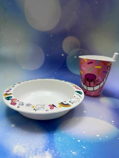 SET VASO CON BOMBILLA + BOWL INFANTIL