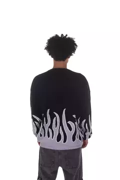 Sweater Oversize Flames Negro - SamoaShop