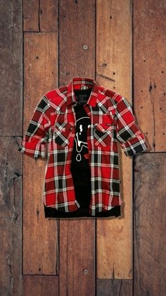 Camisa a cuadros LN rojo negro