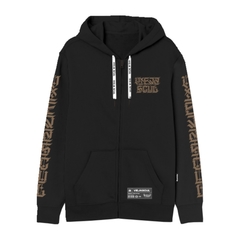 Hoodie con Cierre Oversize ViejaScul Hash Negro