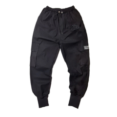 Cargo de Gabardina ViejaScul Hype Circle Bordado Negro