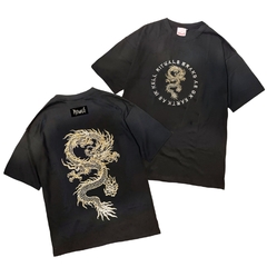 Remera Oversize Rituals Section Washed Golden Dragon