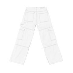 Pantalon Cargo Ancho Straight Core White con Costuras BRZ - SamoaShop