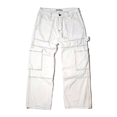 Pantalon Cargo Ancho Core White BRZ