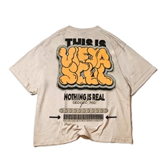 Remera Oversize Boxyfit Nothing Is Real Beige