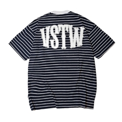 Remera Oversize Vono Rayada Scratch Azul Marino - comprar online