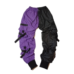 Jogger Cargo de Microfibra Blend Dual Negro Violeta