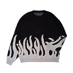 Sweater Oversize Flames Negro - tienda online