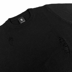 Sweater Oversize Acrosstherainbow Destroyed Negro - comprar online