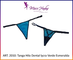 ART. 2010: Tanga de Lycra Hilo Dental Verde Esmeralda