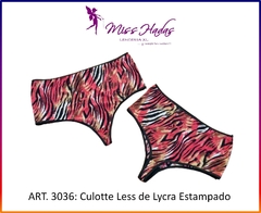 Art.3036: Culotte Less Tiro Alto de Lycra Estampado Cebra