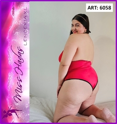ART. 6058: Body Lycra Rojo con Puntilla de Lurex Marilyn - comprar online
