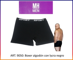 ART. 9080: Pack x 2 Boxers en negro (algodón) y azul(Lycra ) con elástico en la cintura - Miss Hadas Lenceria XL
