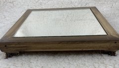 Bandeja espelhada quadrada - madeira - 18,5 x 18,5 cm - SKU 470