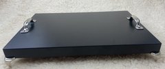 bandeja laqueada preta com prata 22 x 14 cm - SKU 598