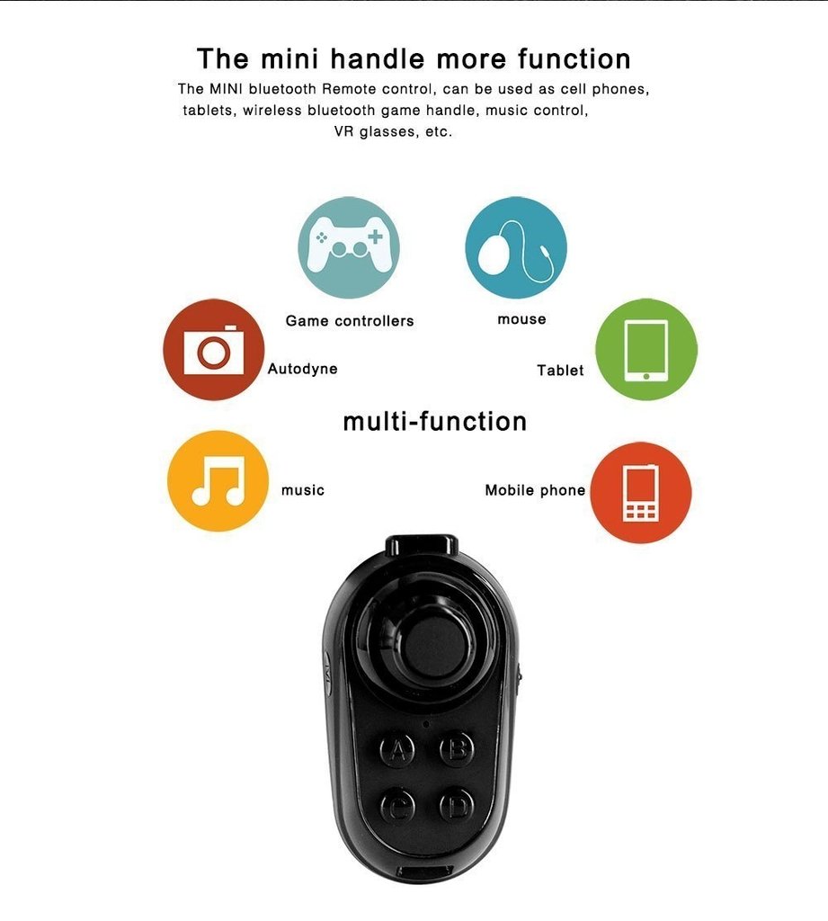 Mini inalámbrico Bluetooth Gamepad Mando a Distancia Control Remoto de  Escritorio Android Teléfono móvil para 3D VR Gafas Google Nuevo :  : Electrónica