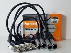 Kit Cables de bujia FERRAZZI con Bujias HESCHER para Chevrolet ASTRA 2.0 8V