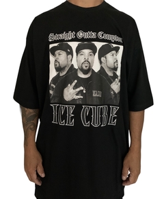 Camiseta rap power oversized straight outta ice cube - Rap Power