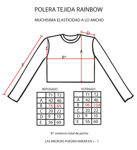 POLERA TEJIDA RAINBOW - Frabulosa