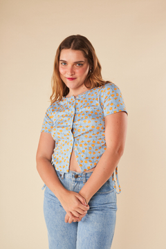 Remera VENUS - print celeste