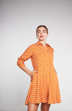 Vestido GUATEMALA - Azulejo NARANJA en internet