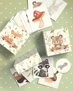 kit imprimible animalitos del bosque encantado oso mapache zorrito recuerdo souvenir