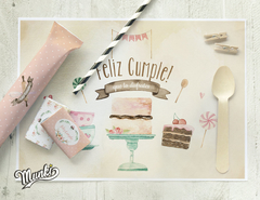 kit imprimible para cumpleaños desayuno pastelería bakery munki