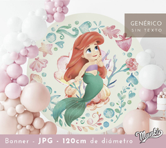 Banner fondo de mesa de la Sirenita, cartel grande princesa Ariel