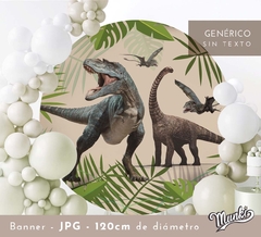 Kit imprimible dinosaurios, Jurassic Park printable party, banner circular dinosaurios